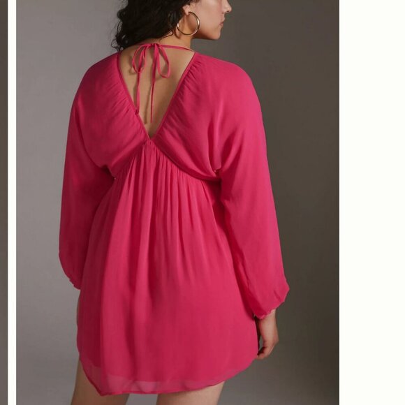 Nwt Letmebe Anthropologie Forever That Girl Sheer Flowy Mini Dress blouse S - Picture 2 of 15